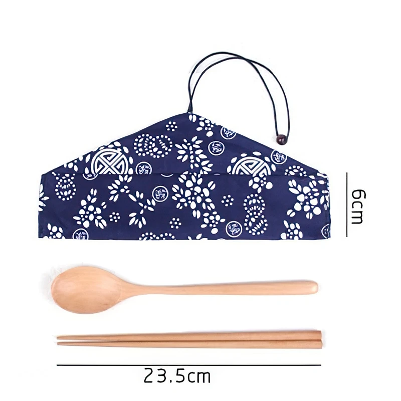 

Solid Wood Cutlery Set Environmental Protection Wooden Spoon Chopsticks Portable Outdoor Kitchen Supplies Eco-friendly Tableware