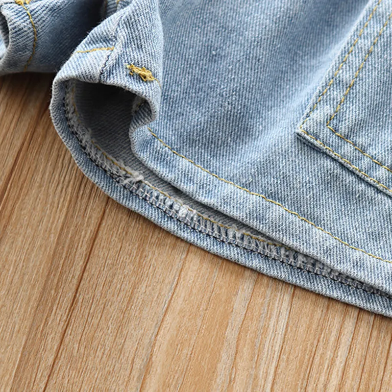 Джинсовые шорты для девочек DFXD повседневные однотонные джинсовые с высокой