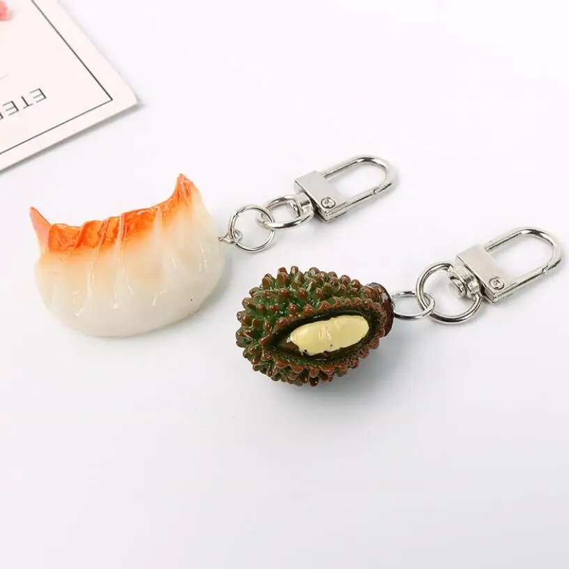 Брелок для ключей из акрила подвеска с изображением еды фруктов яиц клубники