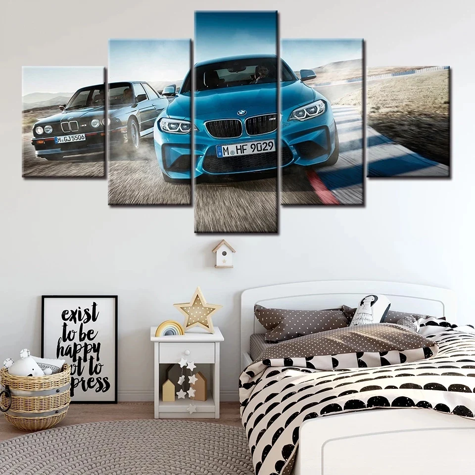 Настенная живопись холст 5 панелей BMW спортивный автомобиль модульные дома