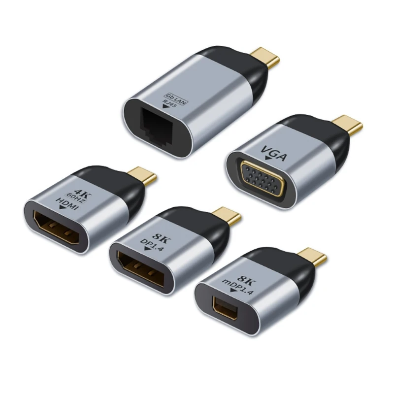 Преобразователь видео Type-C папа-HDMI/Vga/DP/RJ45/mini DP -HD 4K 60 Гц для macBook | Компьютеры и офис