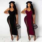 Женское длинное облегающее платье-макси на завязках, без рукавов