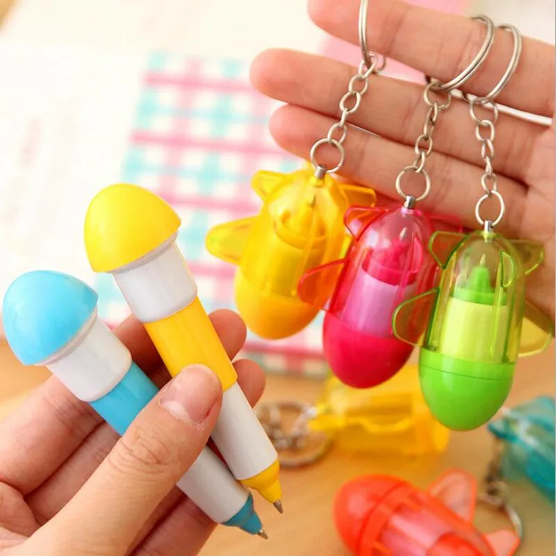 

30pcs Retractable Plane Ball Point Pen Keychains Office School Prize Stationery Pens Birthday Party Promotional Gift Kids Toy