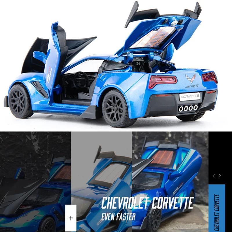 1:32 Corvette Diecasts& Toy vehicles сплав оттягивающийся автомобиль игрушки Модель со звуком и светильник игрушечные машинки для детей Подарки