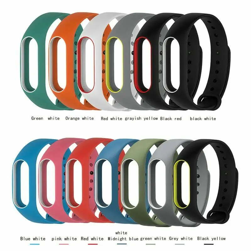 For Original Xiaomi 2 MI Band 2 Wristbands Dual Color Silicone Wrist Strap Replacement Belt Bracelet Strap