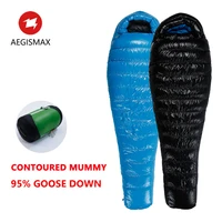 hot aegismax g2 series bag 95 white goose down mummy ultralight baffle design splicing lengthened winter camping sleeping bag