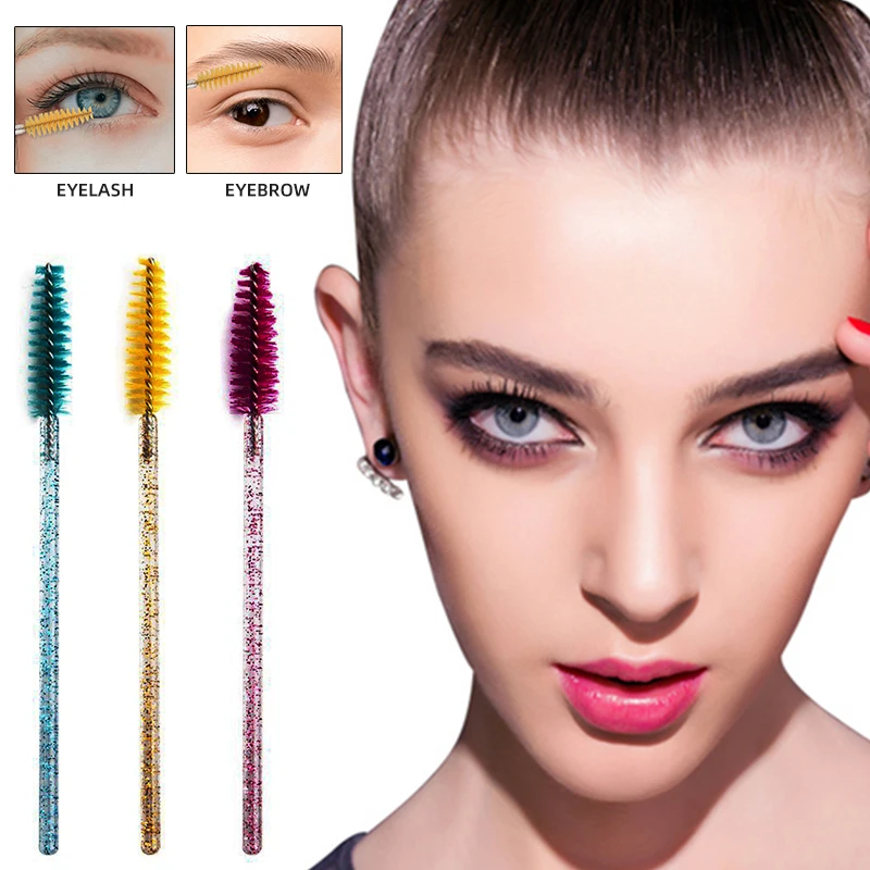 

Disposable Crystal Eyelash Brush Comb Good Quality 25/50Pcs Eye Lashes Extension Mascara Wands Makeup Professional Beauty Tool