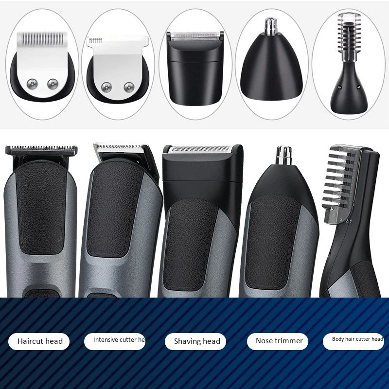 

5In1 LCD Hair Trimmer Multifunctional Electric Hair Clippers USB Rechargeable Nose Hair Cut Machine Men's Shaver EU Plug