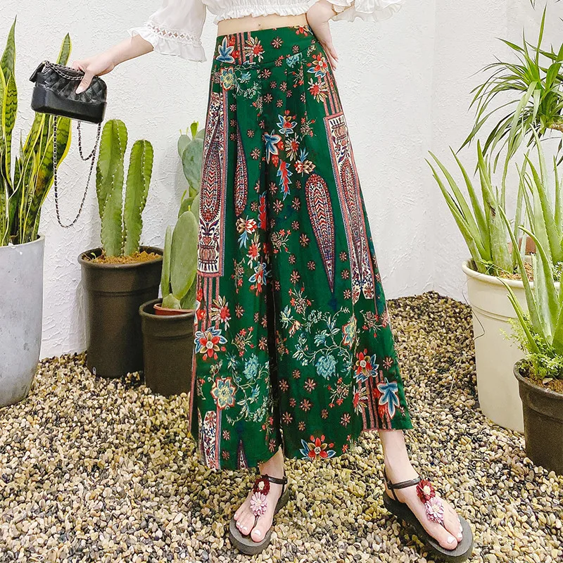 Брюки женские шифоновые с широкими штанинами и высокой талией повседневные