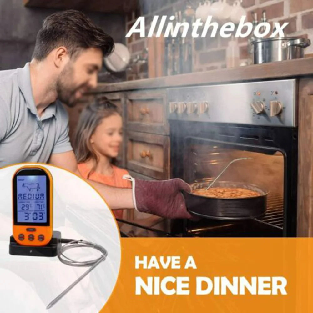 

Digital Thermometer Set Kit Kitchen Tool Waterproof Wireless Meat Oven
