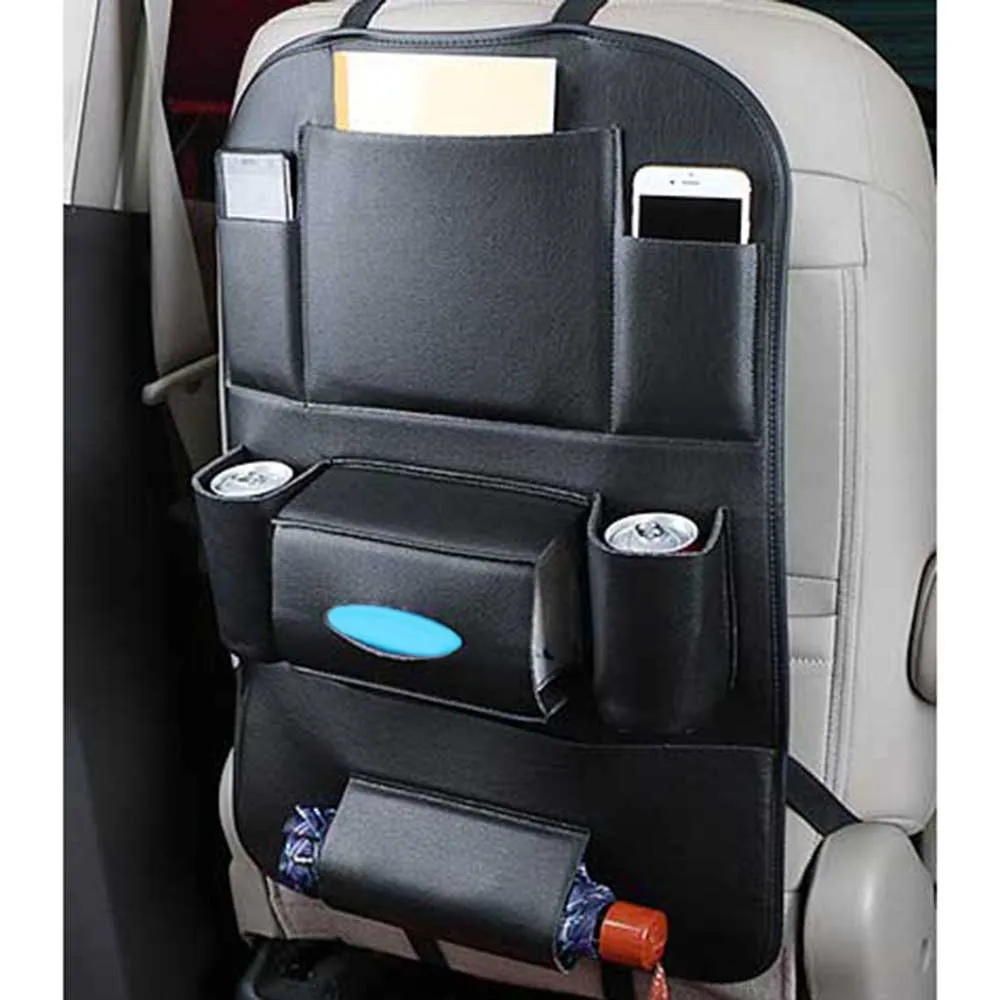 

Black Car Seat Back Storage Bag Comfortable Hanging Multiple Pocket Organiser