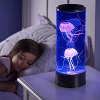 usb powered jellyfish lamp childrens night light jellyfish tank aquarium led lamp for table home bedside decor zm905