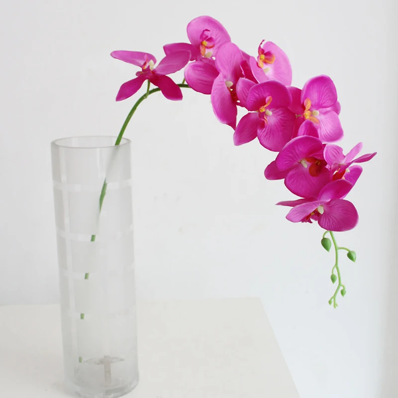 

Single 9-flowered Artificial Butterfly Orchid Silk Flower Fake Home Bouquet Office Home Licing Room Wedding Party Decor