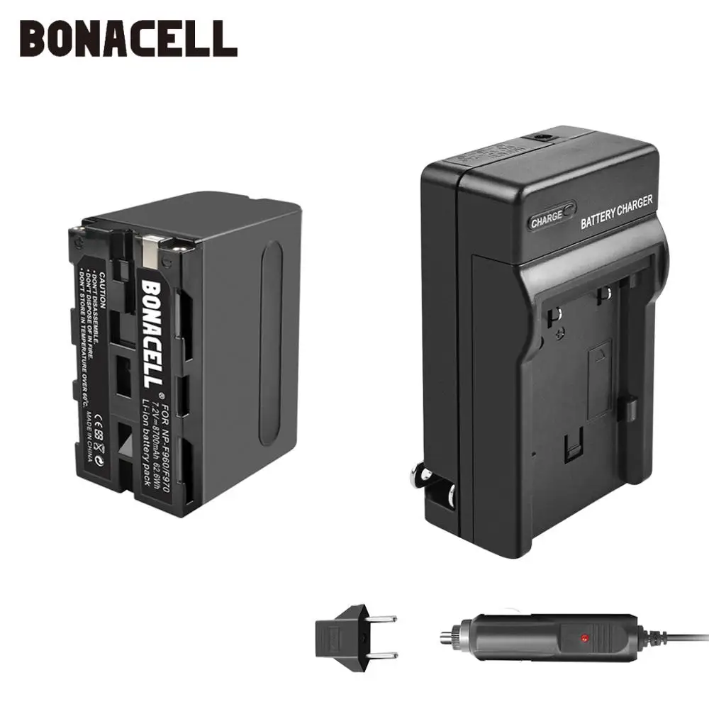 Bonacell 7,2 V 8700 мА/ч, NP-F960 NP-F970 NP F960 F970 F950 Батарея+ Зарядное устройство для sony PLM-100 CCD-TRV35 MVC-FD91 MC1500C L50