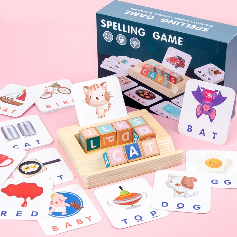 

English Practice Card Puzzles New Children's Educational Toys Early Teaching 26 English Alphabet Spelling Game