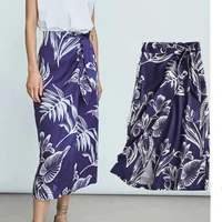 maxdutti faldas mujer moda 2021 midi england style fashion elegant tropical skirt women paisley printing casual skirts womens