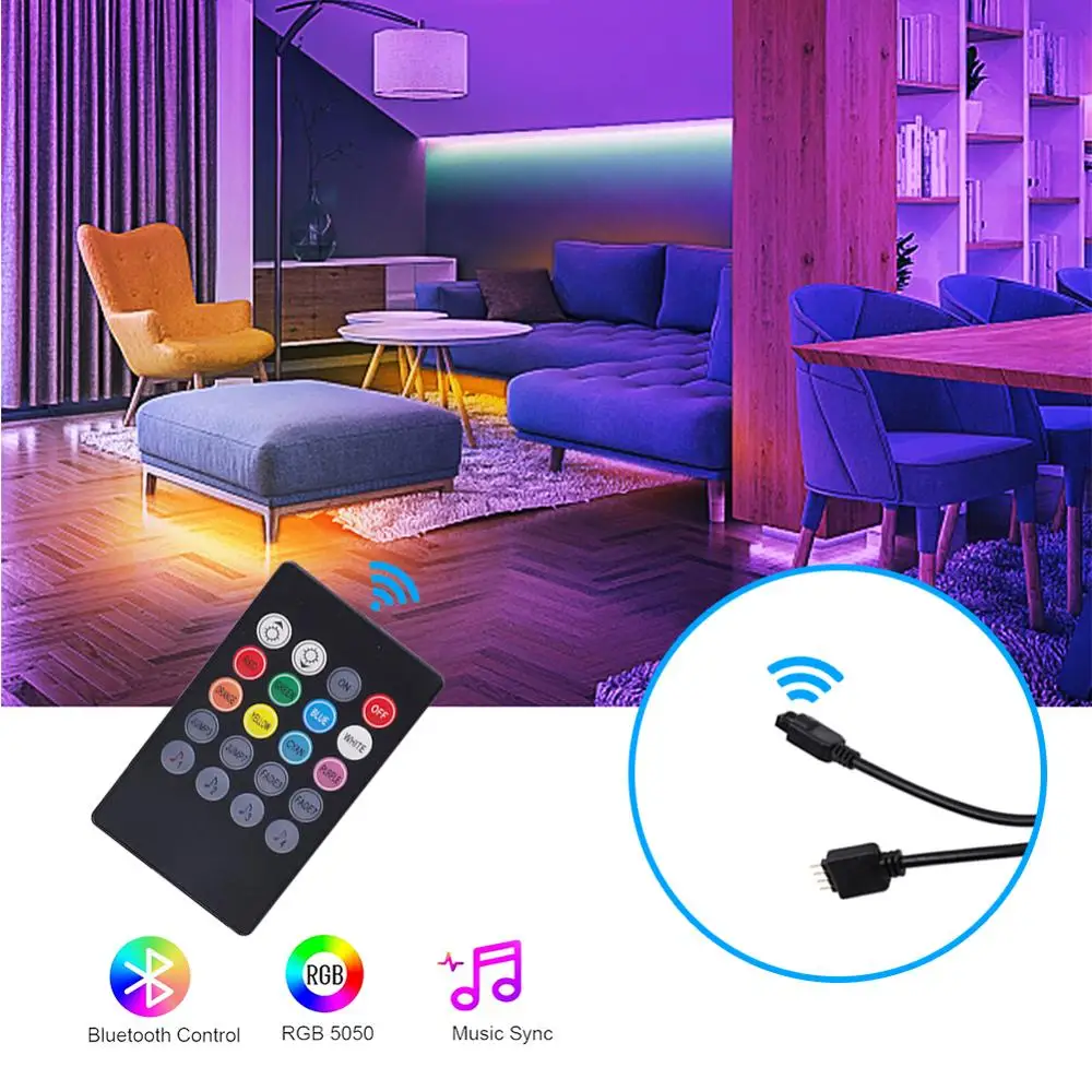 Цветная (RGB) Светодиодные ленты светильник 10 м 5050SMD Водонепроницаемый e лента диод