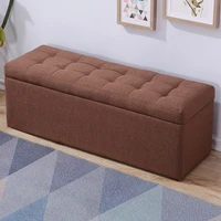 multi functional stools cotton and linen bench clothing sofa stool boxes storage bench ottoman chair soild color storage pouf