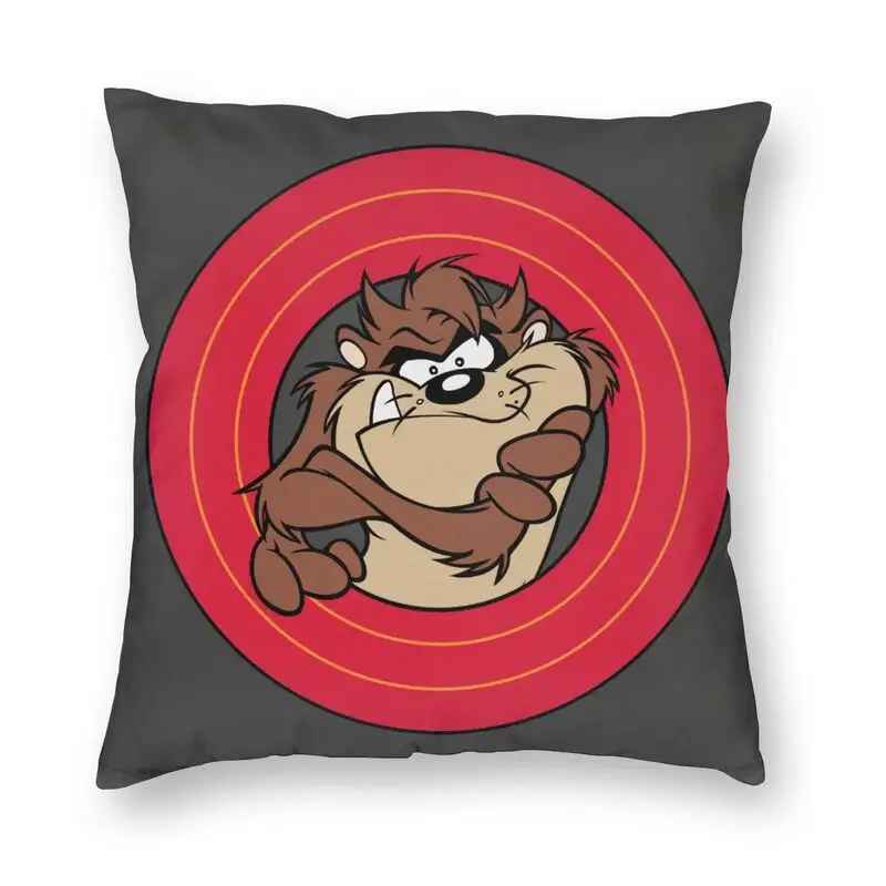 

Luxury Tasmanian Devil Cushion Cover for Sofa Velvet Taz Cartoon Comic Throw Pillow Case Home Decor