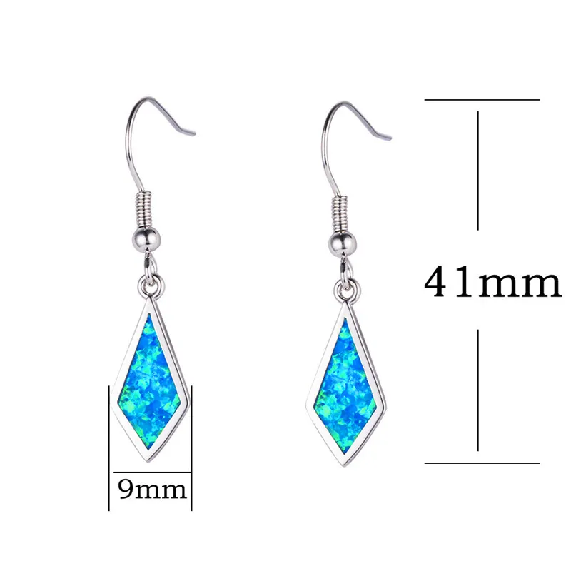 Милые женские большие геометрические Висячие серьги Бохо синие белые огненные