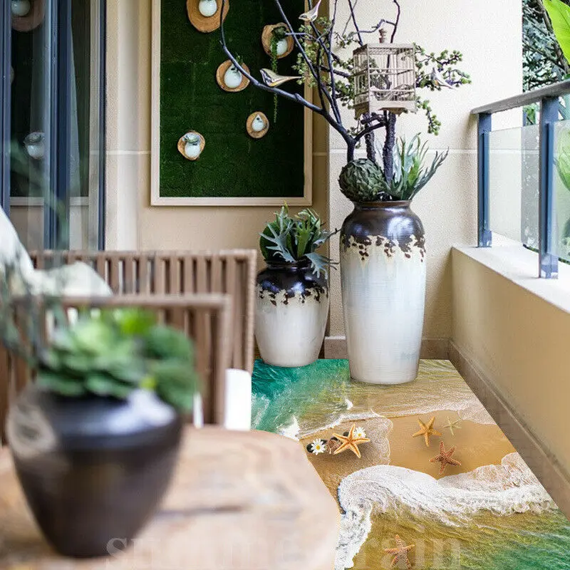 3 стиля настенные Стикеры пляжный пол съемные наклейки виниловые художественные