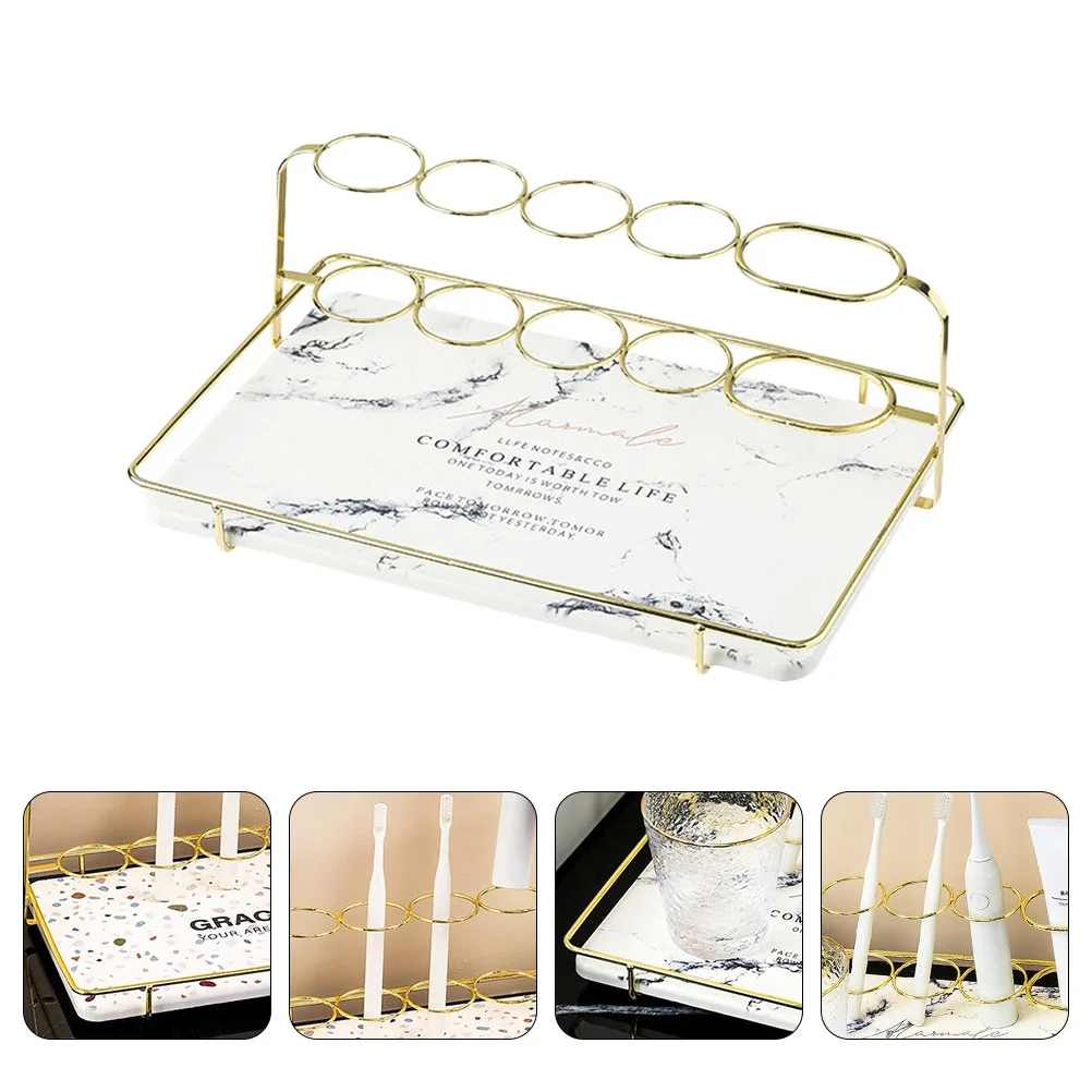 

1Pc Creative Metal Toothbrush Rack Diatom Mud Shelf Bathroom Supply Random Style