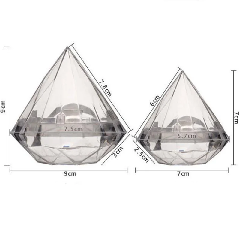 Прозрачная коробка для конфет в форме алмазов свадебные подарочные коробки