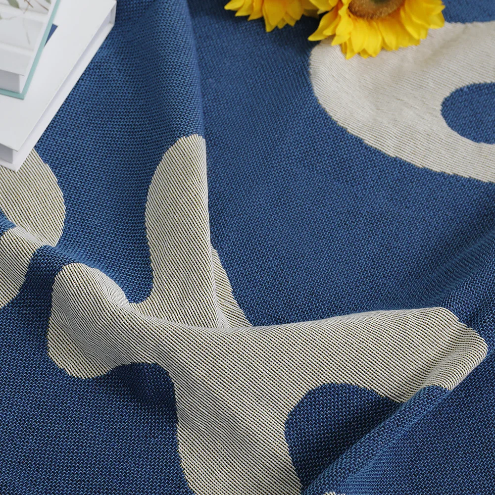 Casual Abstract Blankets Decoration Blue Blanket Carpet Sofa Leisure Single Tapestry Throw |