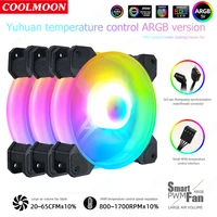 coolmoon 120mm pc case cooler fan 12v 4pin pwm cooling system computer chassis 5v 3pin argb cooling fan heatsink