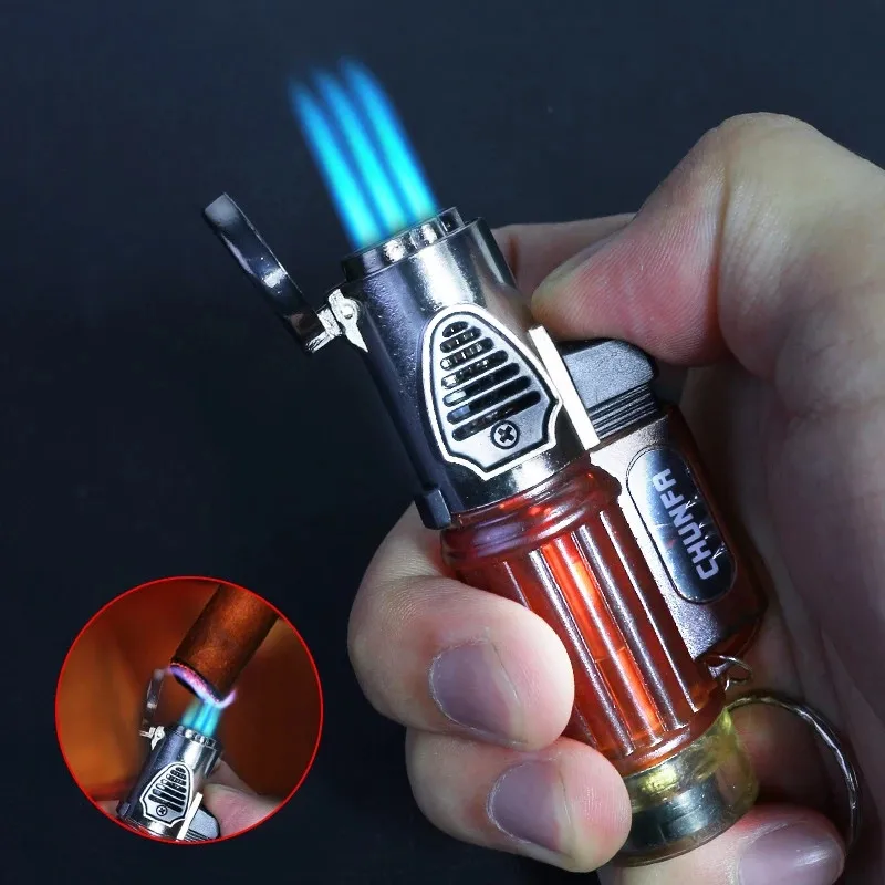 

Creative Triple Torch Turbo Barbecue Cigar Airbrush Butane Windproof Lighter Cigarette Accessories Men's Gift