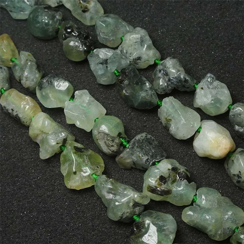 

22x27mmNatural Faceted Graptolite irregular shape original Stone Bead For DIY necklace bracelet jewelry making 15 "free delivery