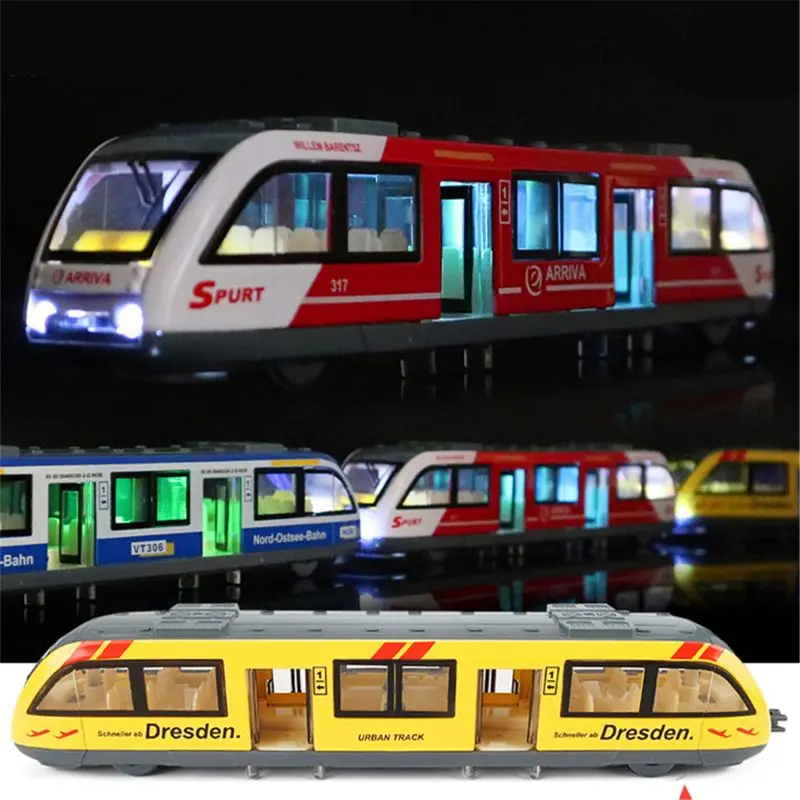 

1:64 Magnetic Pull Back Alloy Connected Subway Metro Track Train Alloy Model Toy K1MA