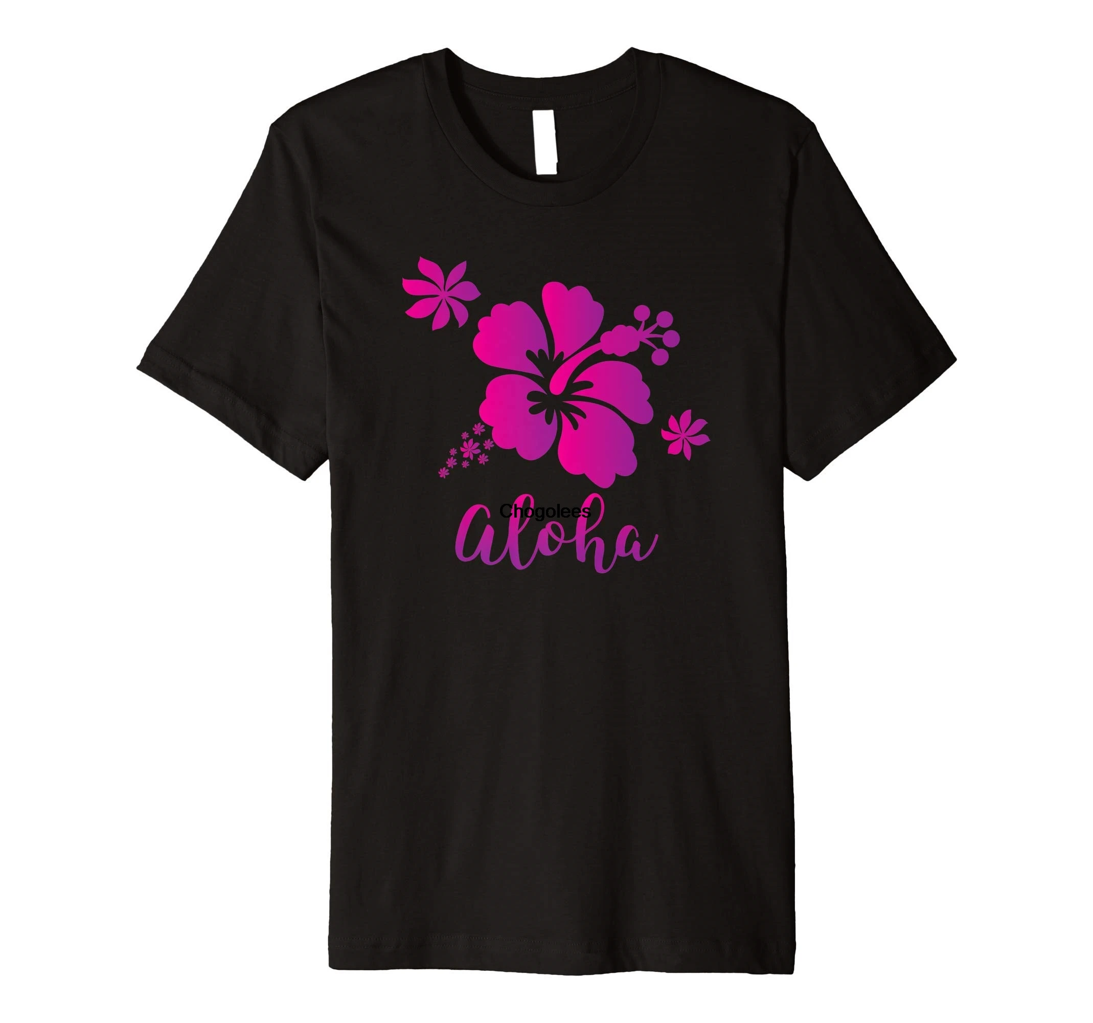 Футболка премиум-класса с изображением гибискуса алохи в стиле гавайской