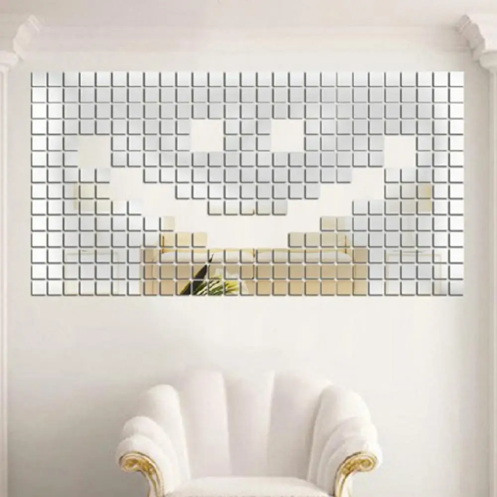 100 шт. зеркальные акриловые наклейки 2 х2 см|Наклейки на стену| |