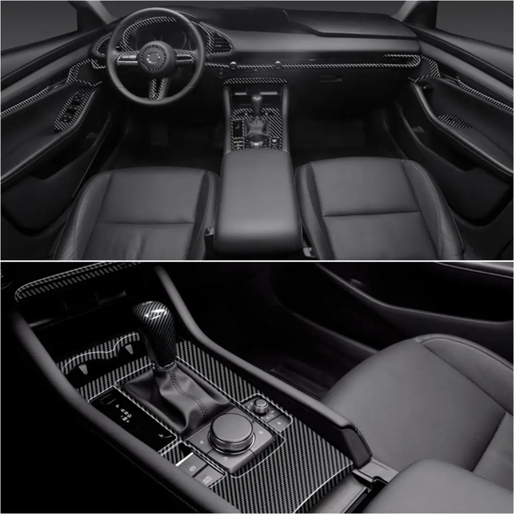 Консоли панельная Накладка для коробки передач Mazda 3 2019 2020 углеродного волокна