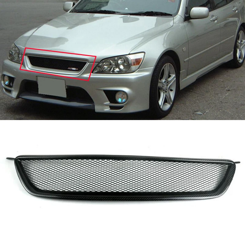 

FOR Car Grille OLD Lexus IS Series Real Carbon Fiber IS200 Front Bumper Refit Upper Grill Cover Protector Accessories 1999-2005