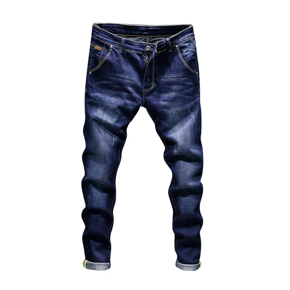 

Men's Casual Autumn Denim Cotton Vintage Wash Hip Hop Work Trousers Jeans Pants Men's Straight-leg Jeans Trousers