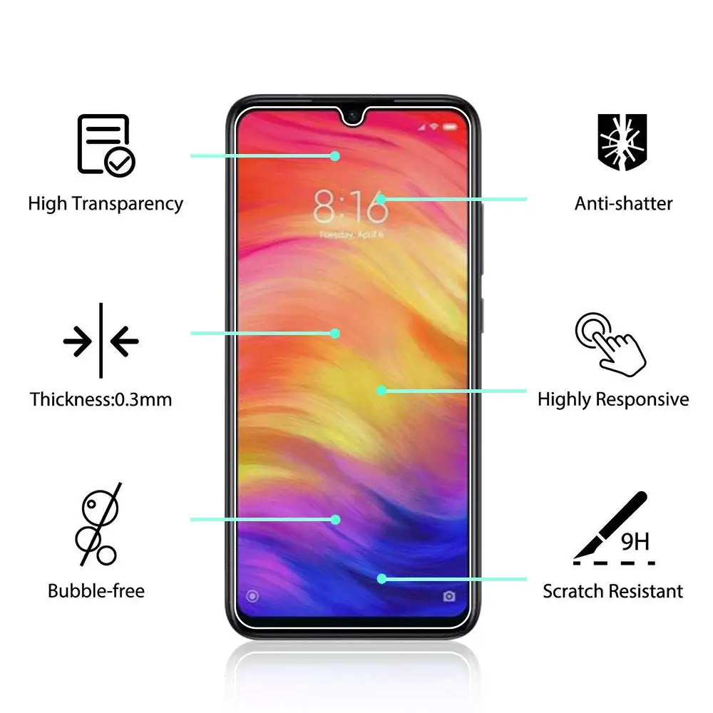 2 шт закаленное стекло для Xiaomi Redmi Note 7 6 k20 Pro протектор экрана для Redmi GO 6A 7A Защитная стеклянная пленка