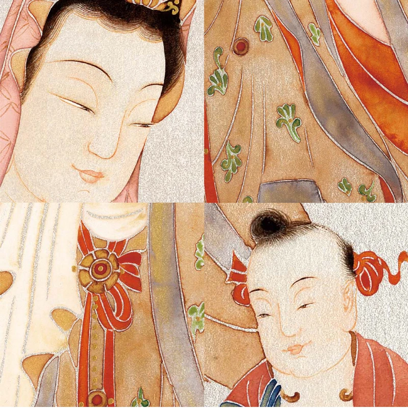 Китайская буддистская искусственная шелковая Вертикальная прямоугольная