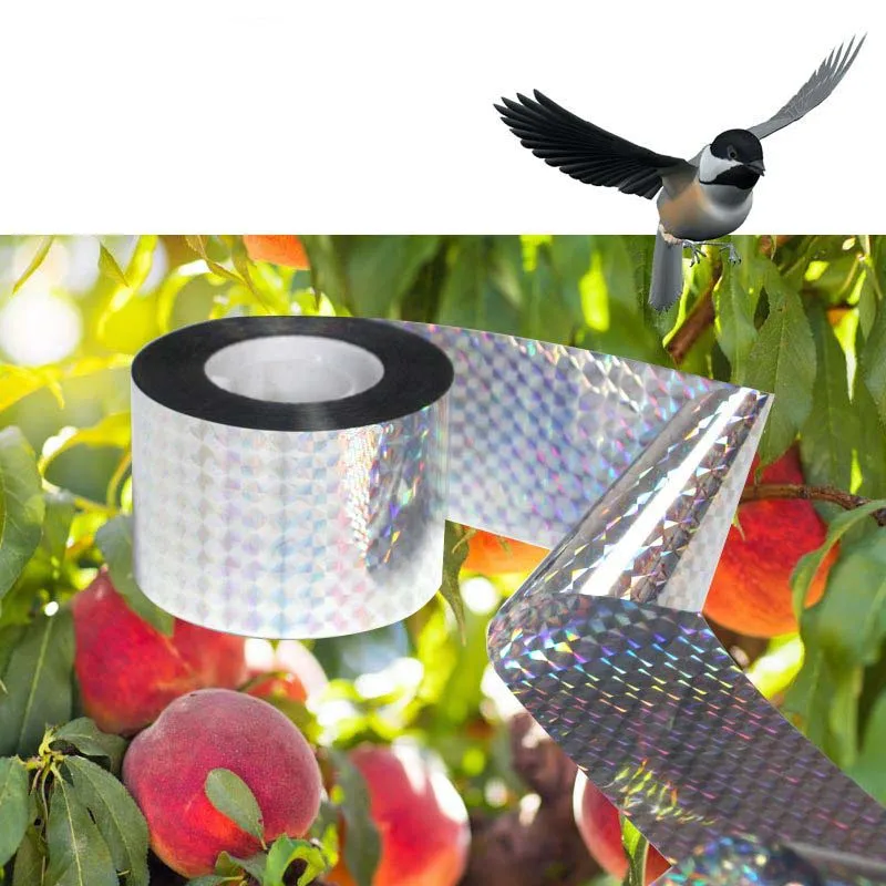 

Anti Bird Tape 50M Flash Reflective Bird Scare Tape Audible Repellent Pigeons Repeller Ribbon Tapes for Pest Control New Arrival
