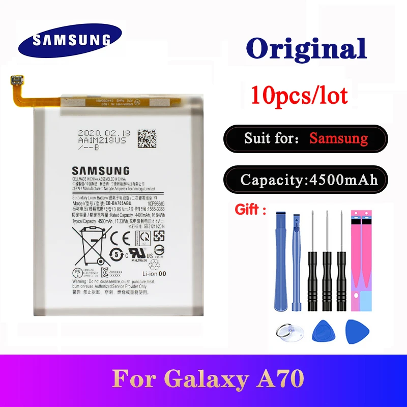 

10pcs/lot EB-BA705ABU Orginal Battery For Samsung Galaxy A70 A705 SM-A705 A705FN SM-A705W Phone Batteries 4400mAh