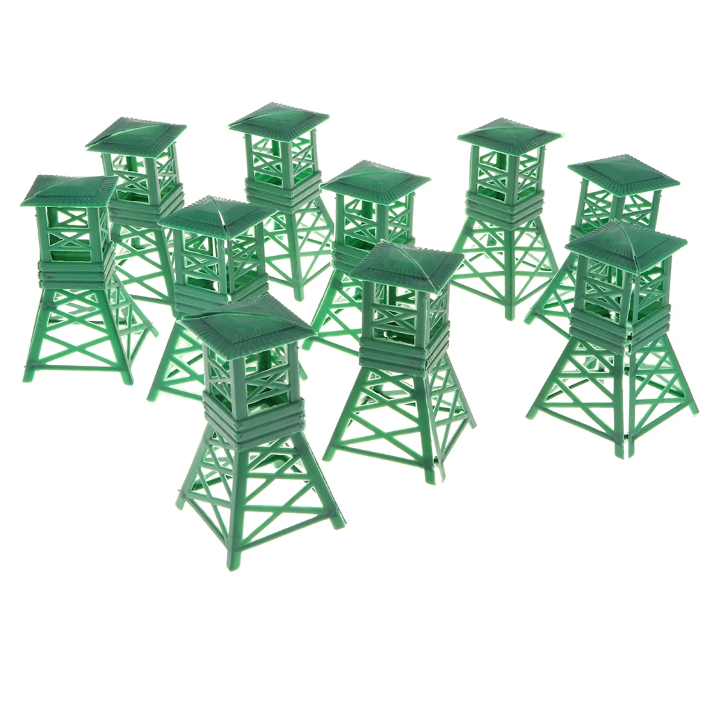 10 шт. пластиковые часы 9 см башня военные игры декорации строительные армейские