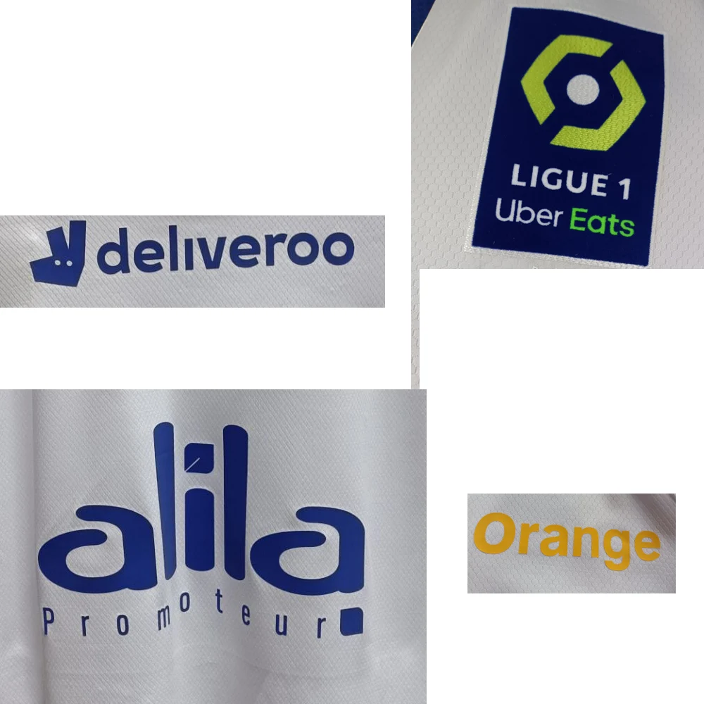 

2021 Lyon Sponsor Patch Fullset Orange Soccer Badge Heat Transfer Iron on Patches