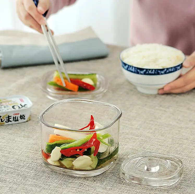 Кухонный стеклянный контейнер для пищевых продуктов японский Kimchi Mason Jar бытовой утолщенный один ночной маркер банки