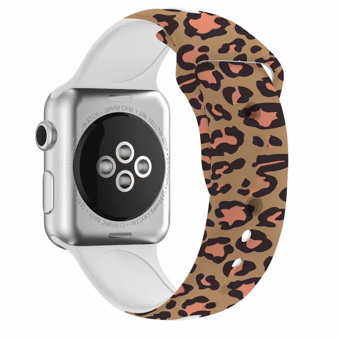 Ремешок силиконовый спортивный с леопардовым принтом для Apple Watch браслет Iwatch Series 5