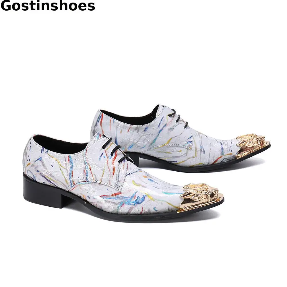 Элегантные мужские туфли из натуральной кожи белые повседневные кожаные с