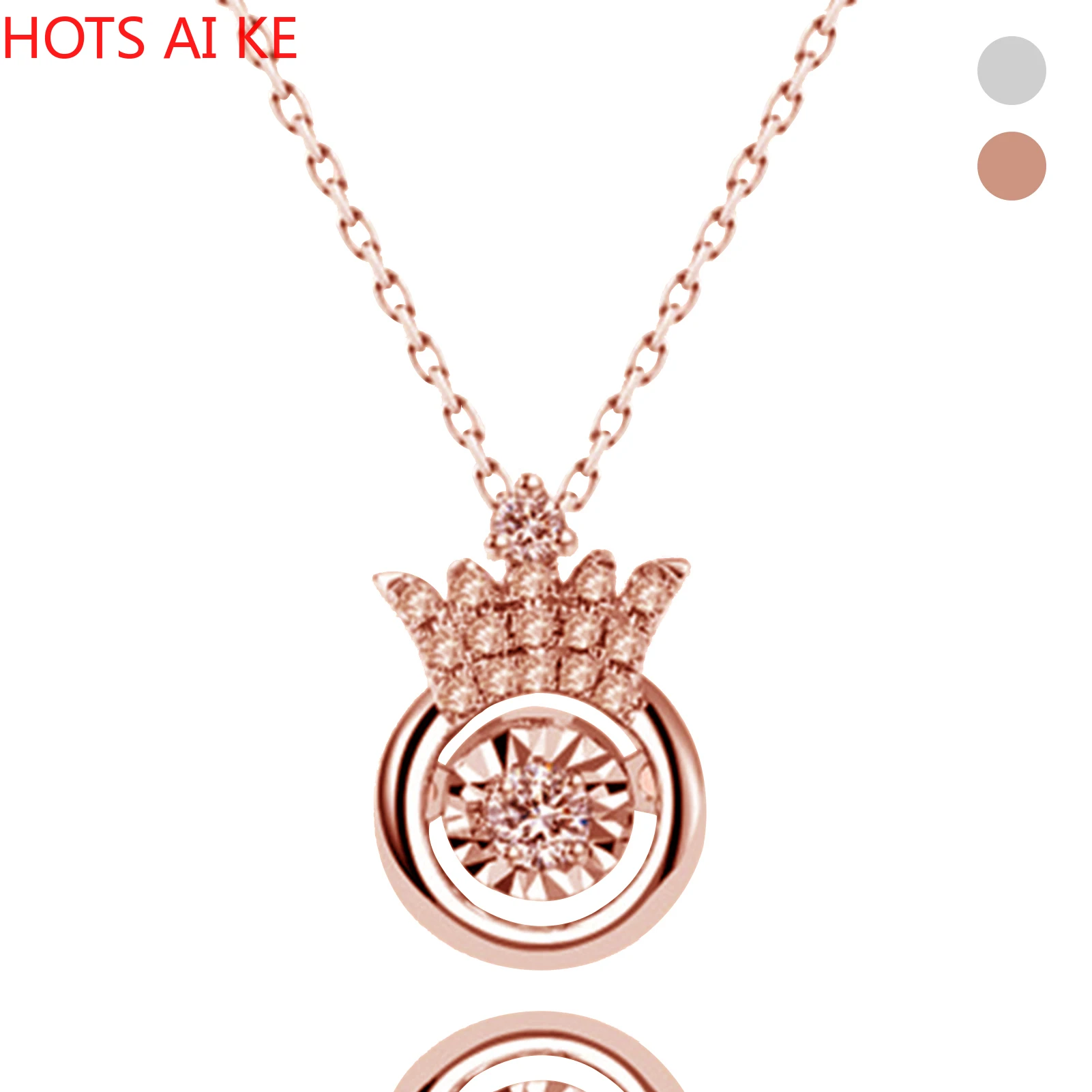 

New Trend Pendant Necklace Silvery Smart Pendulum Crown Heartbeat Short Jewelry For Wife Birthday Gift