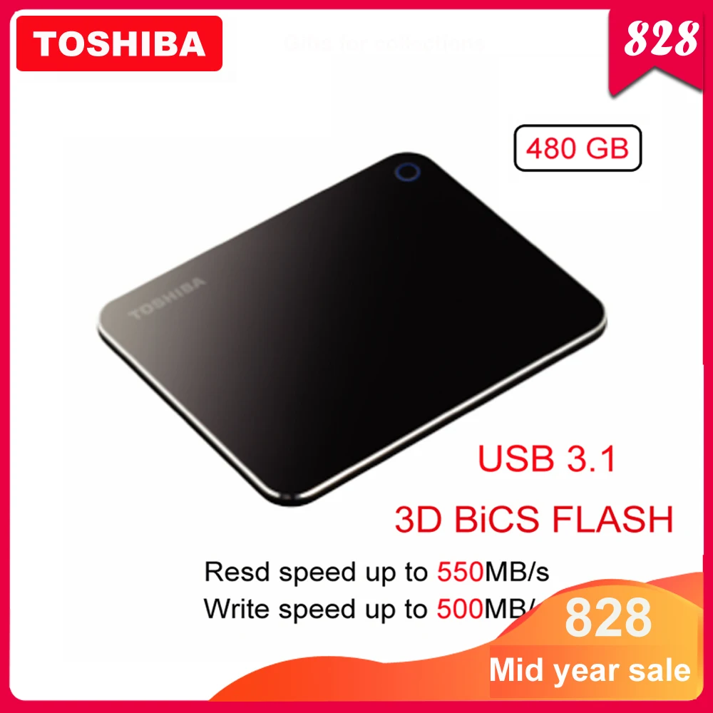Оригинальный Toshiba XS700 внешний твердотельный накопитель портативный SSD 480 Гб USB 3 1