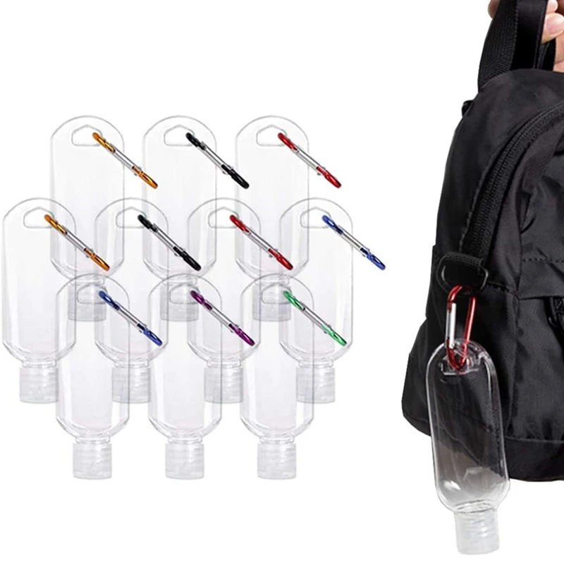 

10PC Portable Hand Sanitizers Bottles Press Bottles Liquid Gel Soap Dispensers Hanging Inverted Bottle for Travel 50Ml