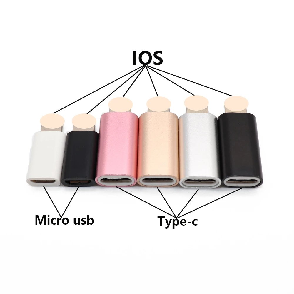 TYPE C или Micro USB кабель для 8 Pin адаптер для iPhone 8 7 6 6S 5 5S 5C SE X для ipad конвертер зарядное устройство Женский адаптер для iPhone